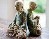 Antieke aziatische decoraties - Houten zittende monniken