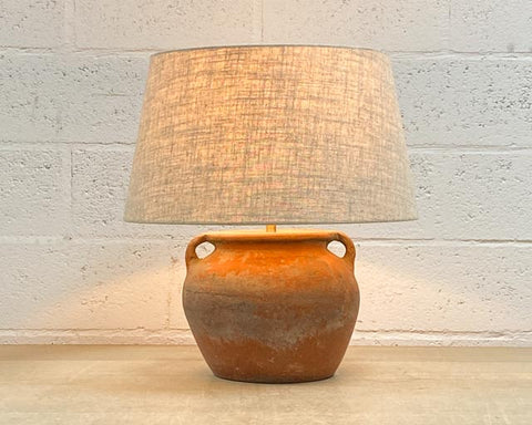 Antique terracotta pot lamp