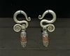 Unieke Zilveren Spiraalvormige Miao oorbellen - Ethnische Juwelen - Etnische Interieur Decoratie