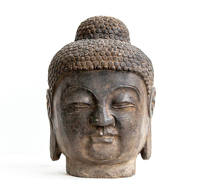 Tuindecoratie - Boeddha hoofd uit hardsteen - SERES Collection
